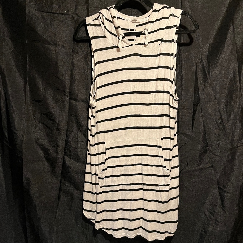 Ardene Black and White Striped Midi Dress